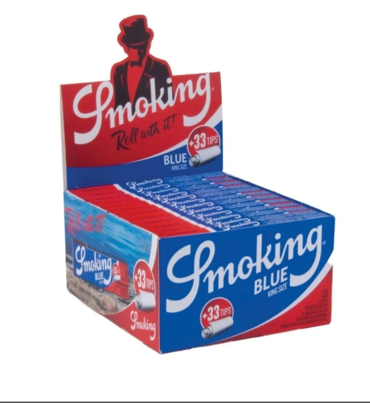 Smoking vloei Blue King Size 2-In-1 display 24 stuks
