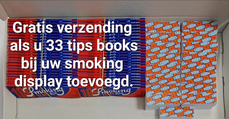 33 Tip boekjes (a 50 vel) bij uw Smoking bestelling = *Gratis verzending*