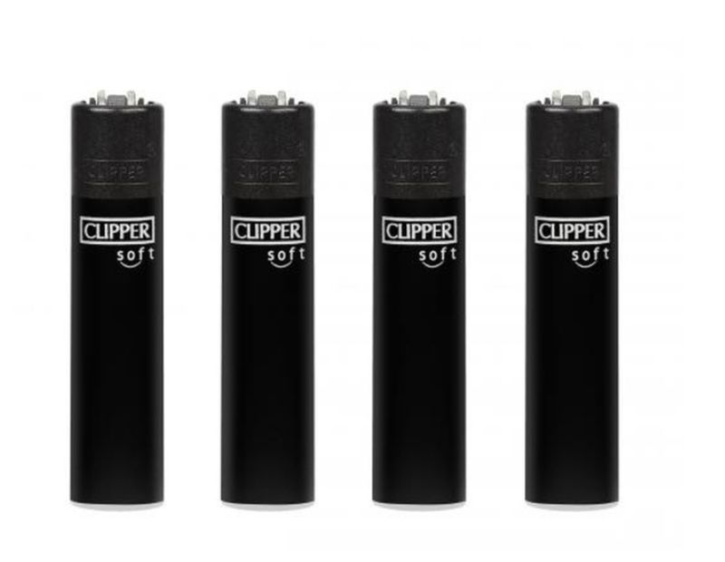 Clipper aansteker - Soft Touch and Black Cap - CP11  (4 stuks)