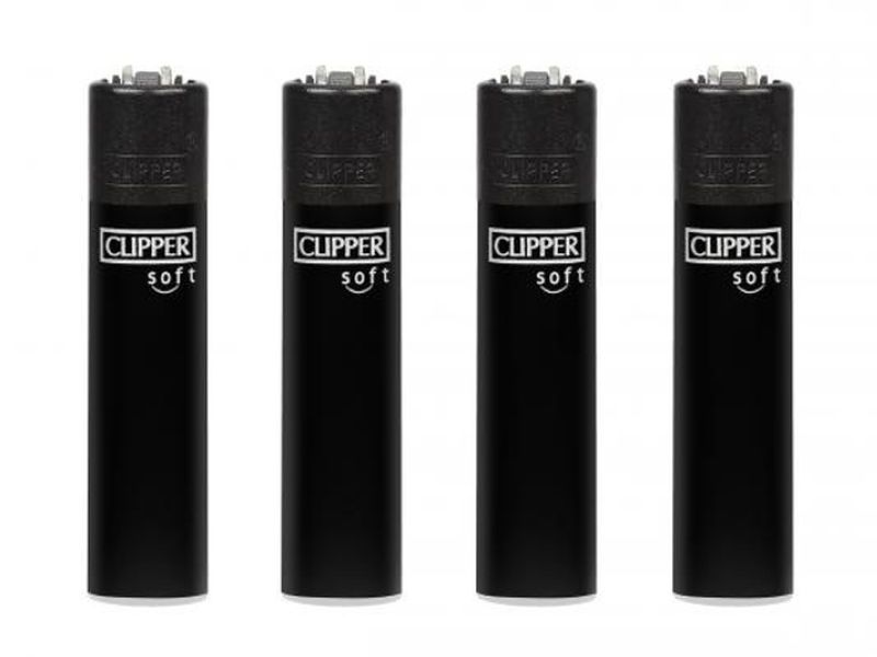 Clipper aansteker - Soft Touch and Black Cap - CP11  (4 stuks)