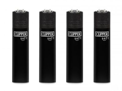 Clipper aansteker - Soft Touch and Black Cap - CP11  (4 stuks)