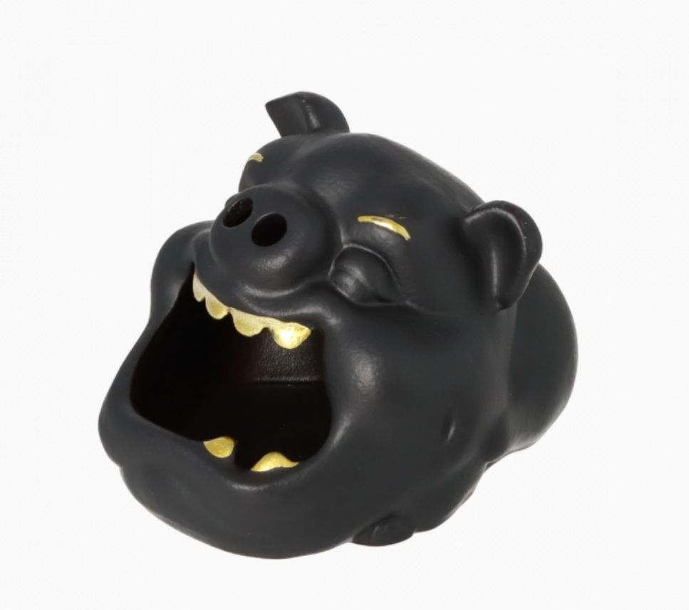 Keramieke Asbak pig, black