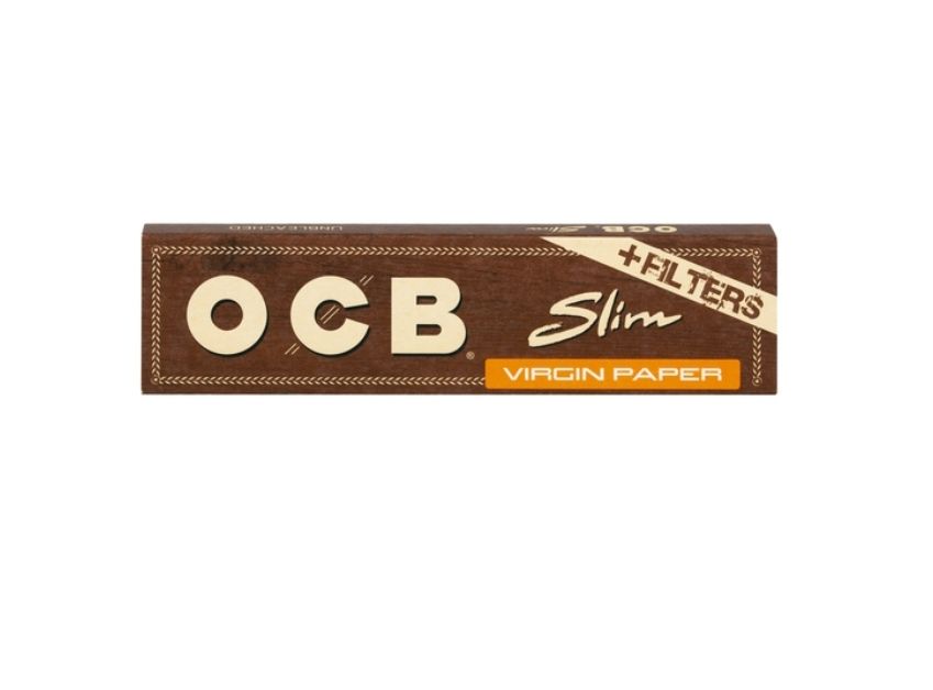 OCB virgin slim paper + filter tips boekje 32 vloeitjes + 32 tips