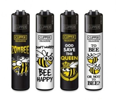 Clipper aansteker - Printed Bees - CP11 (4 stuks)