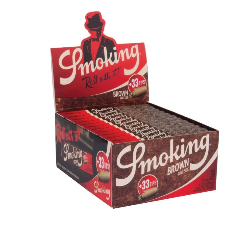 Smoking vloei Brown King Size slim 2-in-1 display (24 stuks)