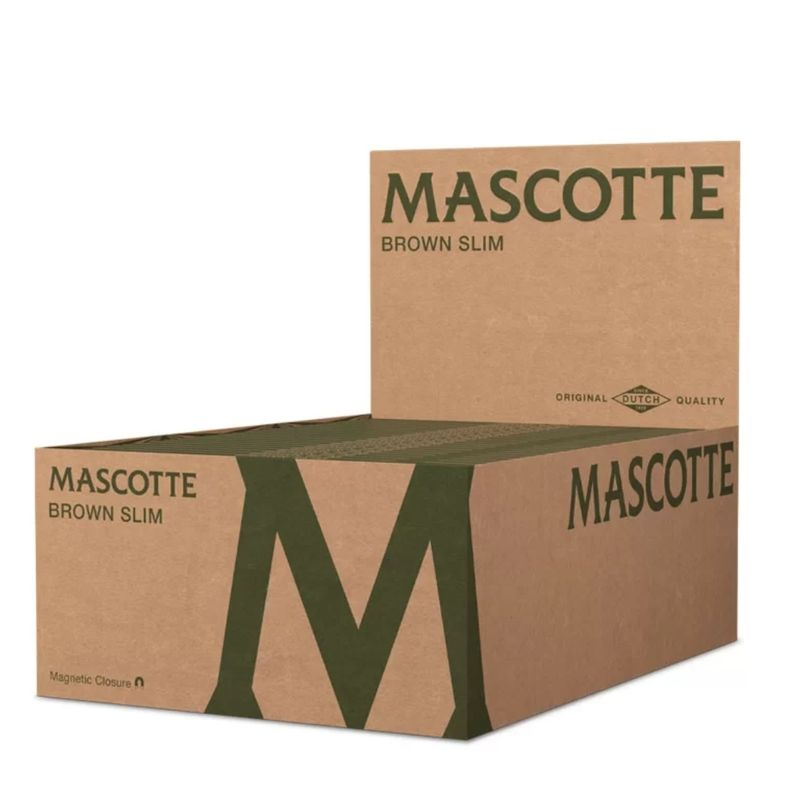 Mascotte brown slim size with magnet 34 vloeitjes Display ( 50 stuks)