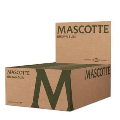 Mascotte brown slim size with magnet 34 vloeitjes Display ( 50 stuks)