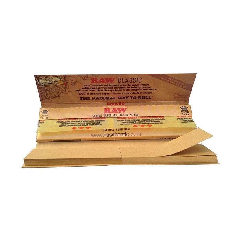 RAW vloei Classic Connoisseur King Size Slim leaves + tips