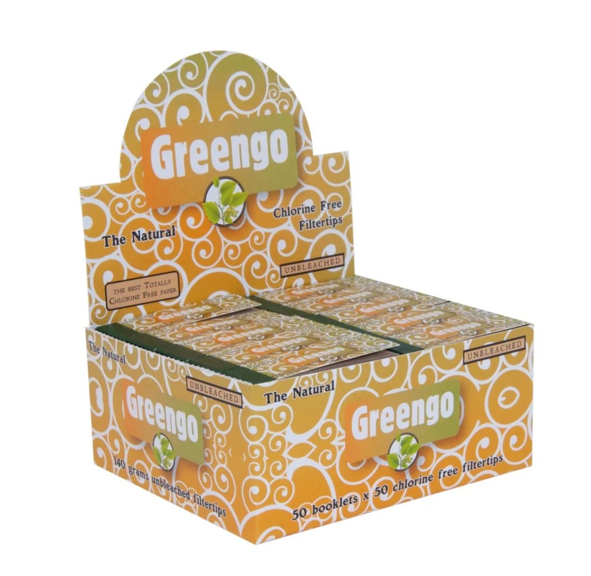 Greengo Unbleached Filter Tips Display 50 stuks