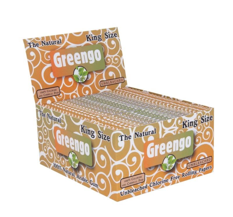 Greengo unbleached king size regular Display (50 stuks)