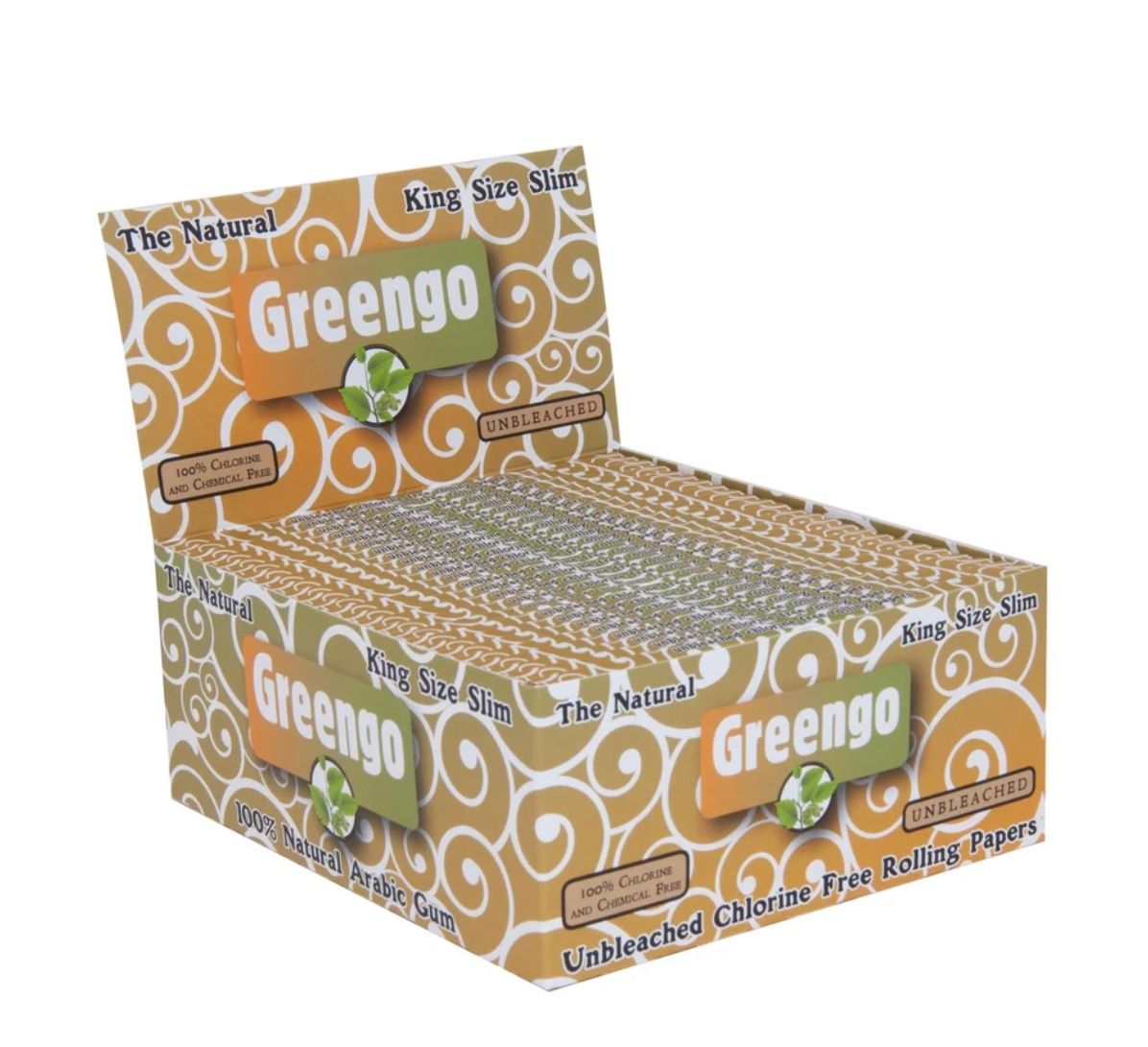 Greengo unbleached king size slim Display 50 stuks