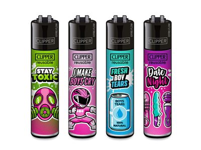 Clipper aansteker - Girly Slogan 2 - CP11 (4 stuks)