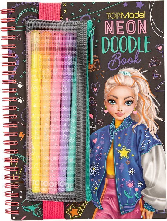 Neon doodle kleurboek - Topmodel