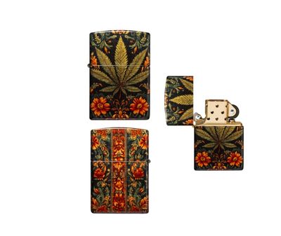 Zippo - Leaf and Flowers Design