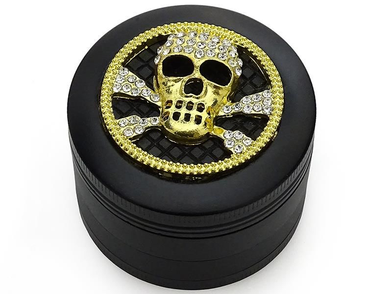 Grinder "Strass" 4-delige  37 x 51 mm Zwart