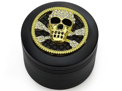 Grinder "Strass" 4-delige  37 x 51 mm Zwart