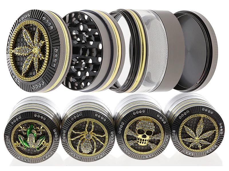 Grinder "High Grade Glitter"  4-delige ; 52 x 62 mm Schedel