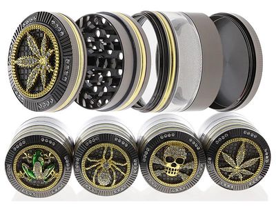 Grinder "High Grade Glitter"  4-delige ; 52 x 62 mm Blad