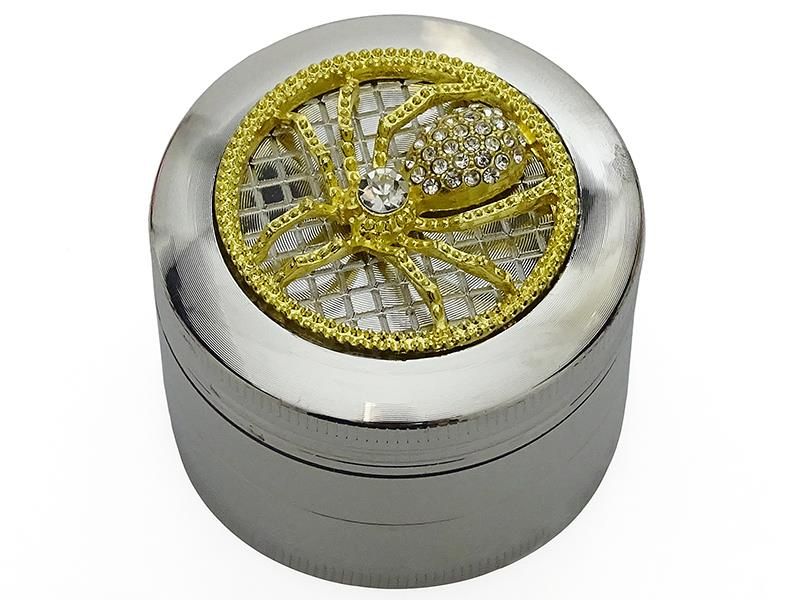 Grinder "Strass" 4-delige  37 x 51 mm Silver