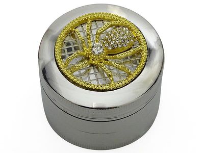 Grinder "Strass" 4-delige  37 x 51 mm Silver