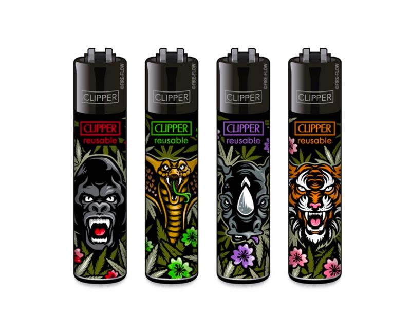 Clipper aansteker - jungle Weed - CP11 (4 stuks)