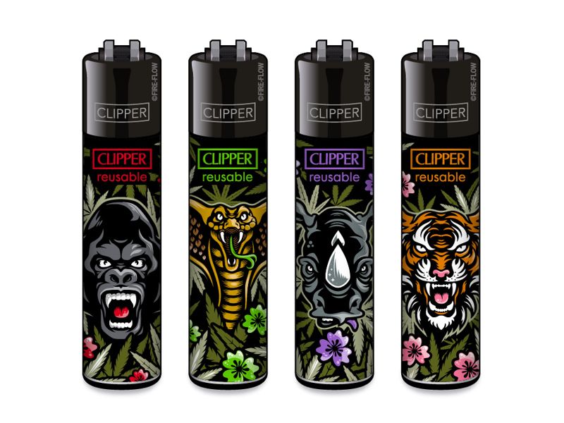 Clipper aansteker - jungle Weed - CP11 (4 stuks)