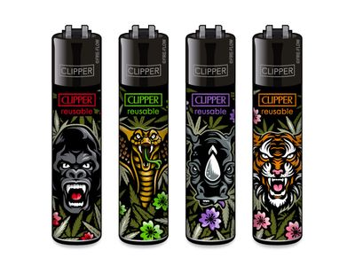 Clipper aansteker - jungle Weed - CP11 (4 stuks)
