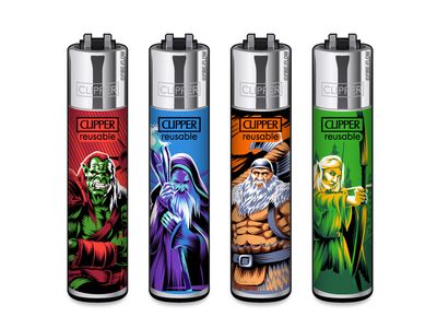 Clipper aansteker - Fantasy Worriors - CP11 (4 stuks)