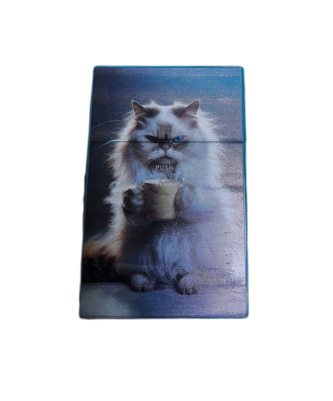 Sigaretten box Kat wit/groen  85mm 20 sigaretten