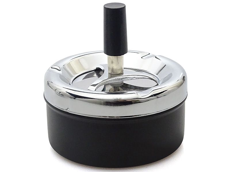 Draaibare asbak "metaalzwart" Ø11cm