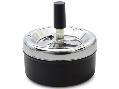 Draaibare asbak "metaalzwart" Ø11cm