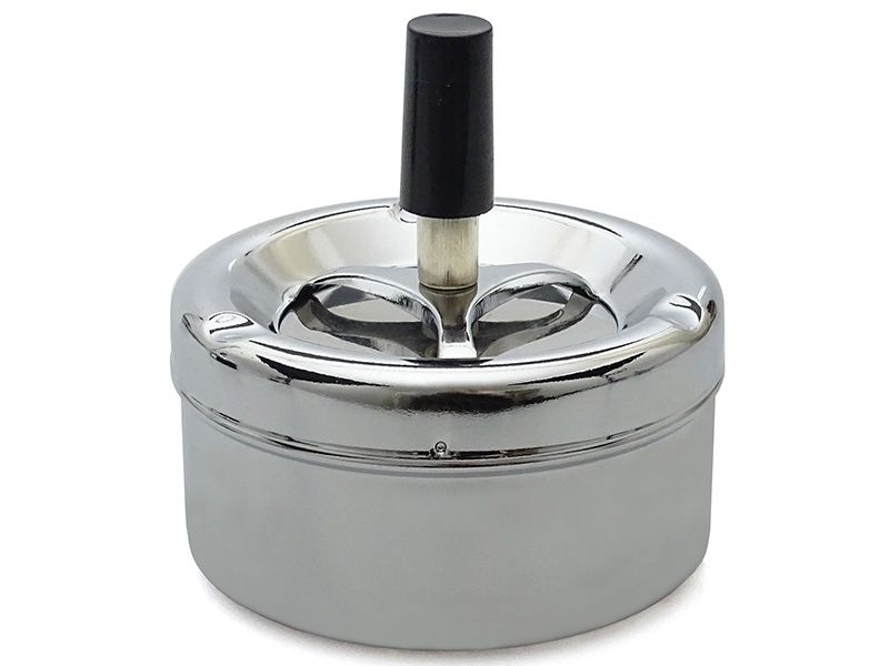 Draaibare asbak "metaal zilver" Ø11cm