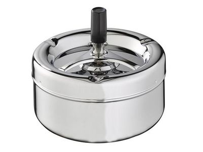 Draai asbak "Chroom" 9,7 x 9,7 cm