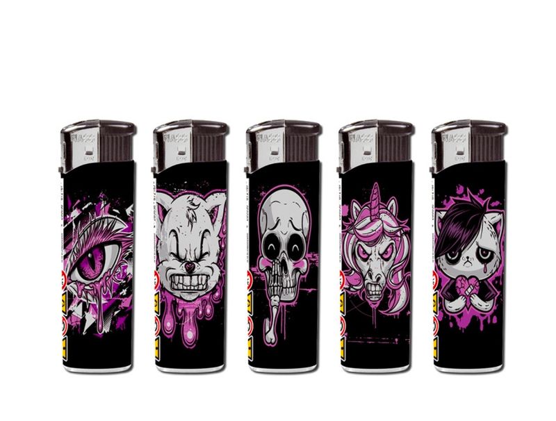 Wegwerpaanstekers CRUNCE FACES (5stuks)