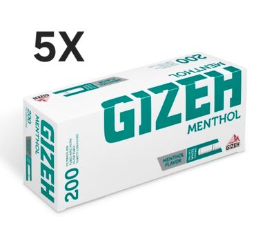 Gizeh filterhulzen Menthol 5X200 stuks
