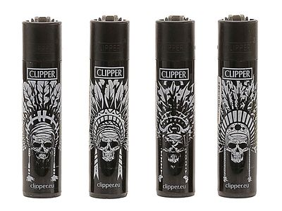 Clipper aansteker - Indian skull - CP11 (4 stuks)