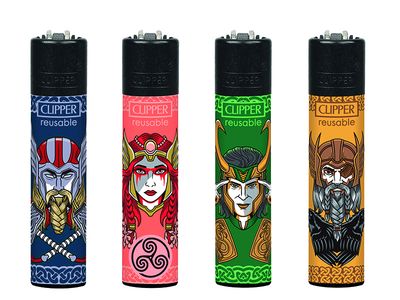 Clipper aansteker - Nordic Gods - CP11 (4 stuks)