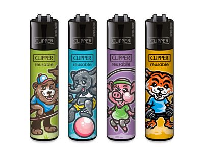 Clipper aansteker - ANIMAL FITNESS - CP11 (4 stuks)