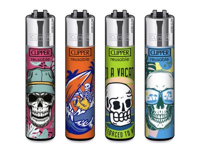 Clipper aansteker - Vacation Skull - CP11 (4 stuks)