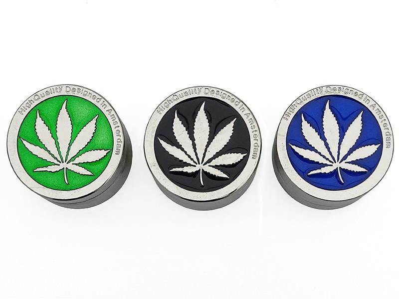 Grinder 'Hemp sheets' 4delig, 38 x 40 mm