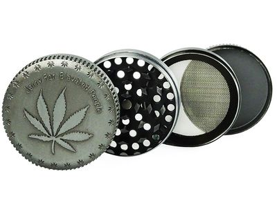 Grinder 'Grass Leaf' 4 delig, Metal, 37 x 51 mm