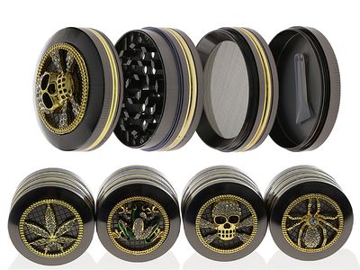 Grinder "Diamonds" Metaal; 4 versch. Motiven; 4-delig.; 52 x 43,5 mm,