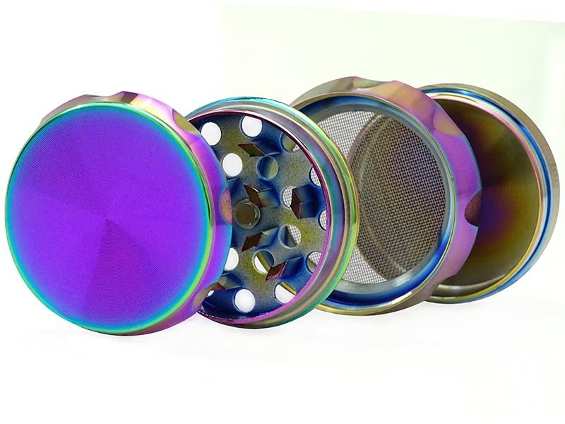 Grinder 'Regenboogkleuren', 4 delig, 33 x 41 mm