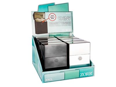 Sigarettendoos "Shiny" zwart-zilver
