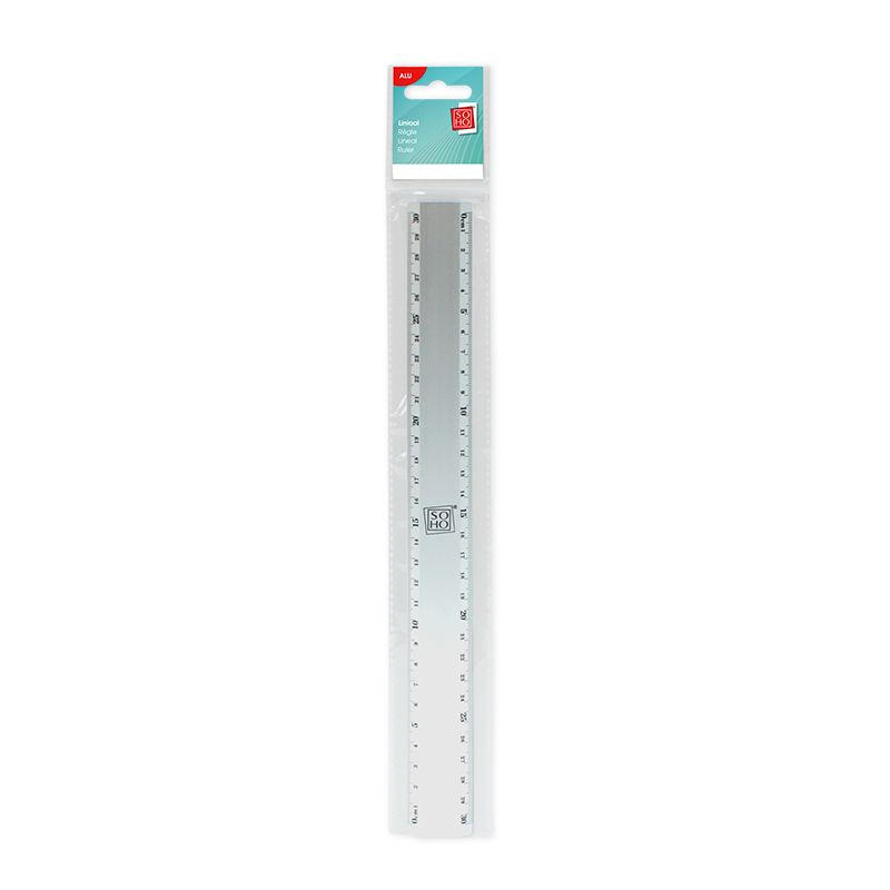 Liniaal 30cm aluminium