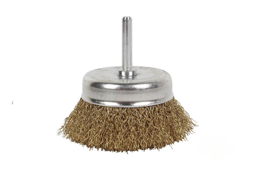 Escova copo ondulado, aço latão