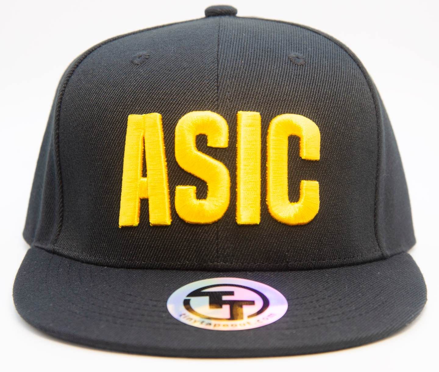 &#39;ASIC&#39; text baseball cap - flat peak