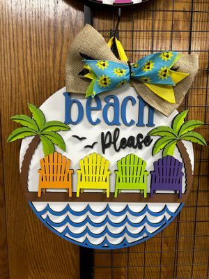 Beach Please Door Hanger