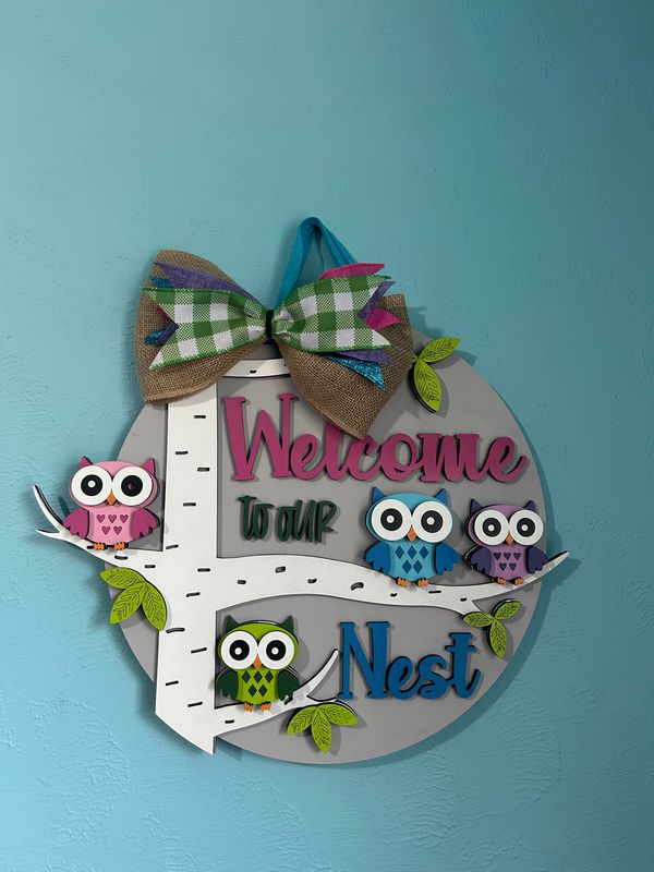 Welcome To Our Nest Door Hanger