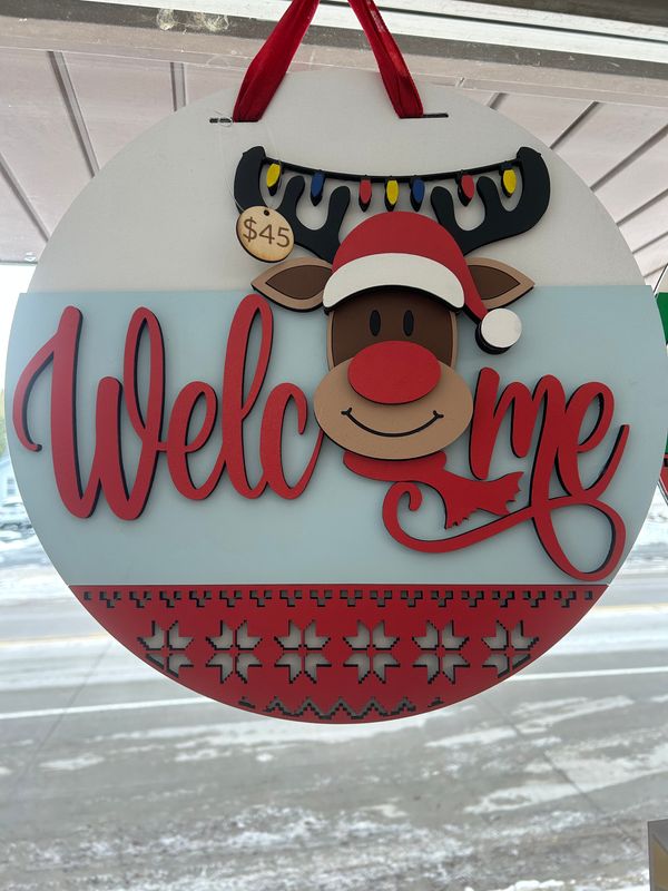 Welcome Reindeer Door Hanger